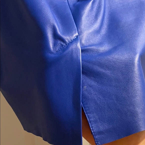 Blue Elie Tahari leather skirt - Picture 3 of 7
